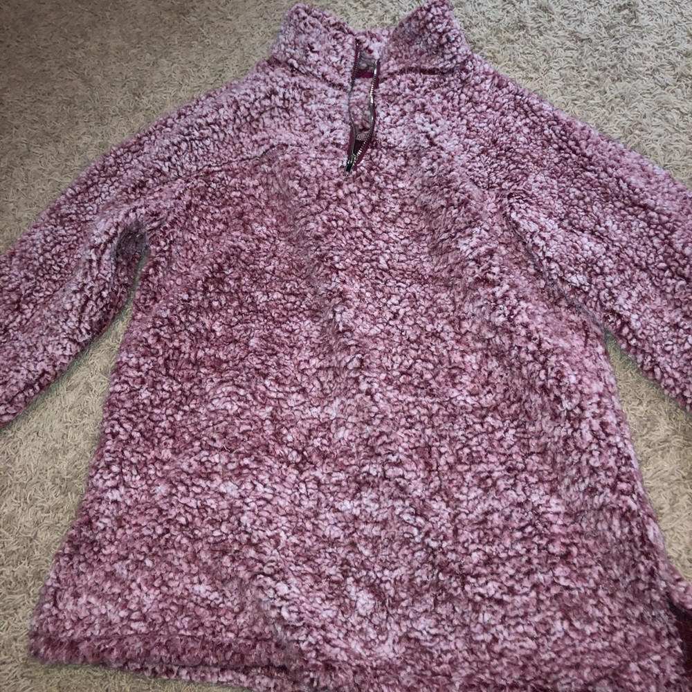Pink fuzzy pullover